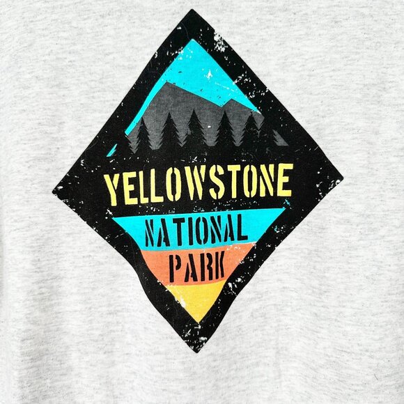 Yellowstone National Park T-Shirt Small Long Sleeve Heather Gray by Xanterra - Picture 2 of 5